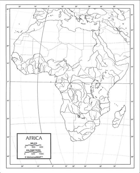 Africa Physical Map Outline