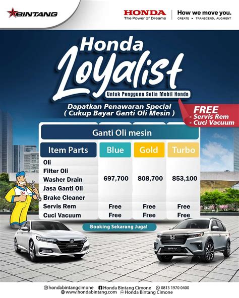 Honda Loyalist Promo Ganti Oli Banyak Bonusnya Honda Bintang Cimone