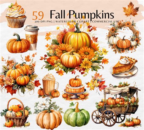 Pumpkin Fall Clipart Halloween Pumpkin Watercolor Png Fall Png, Pumpkin ...