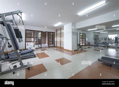 A Community Gym Located In A Room On The Ground Floor Of A Building