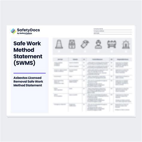 Asbestos Licensed Removal Swms Safetydocs Pdf And Word Templates