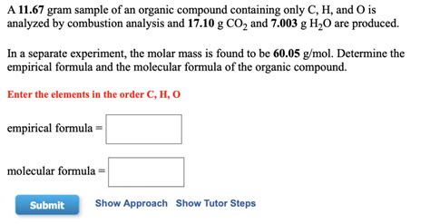 Solved A Gram Sample Of An Organic Compound Containing Chegg