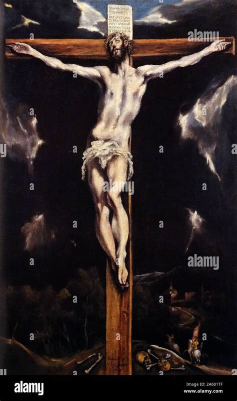 La Pintura Que Representa A Cristo En La Cruz Por El Greco