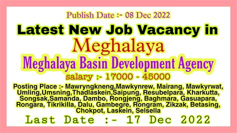 Meghalaya MBMA Recruitment 2022 2023 Meghalaya Job Update YouTube