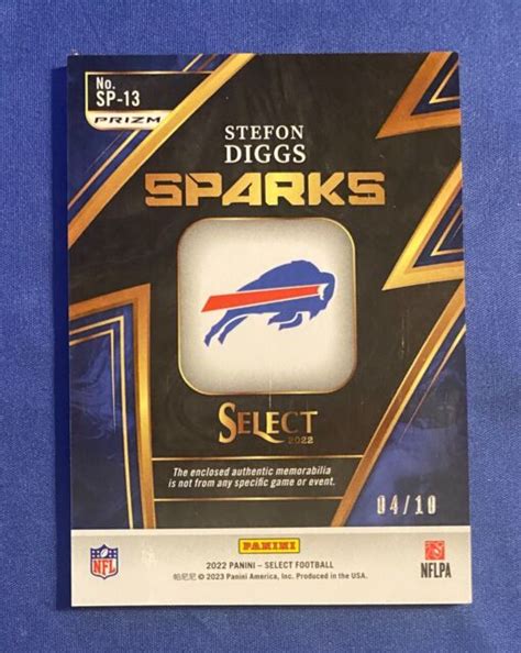 Panini Select Sparks Gold Prizm Sp Stefon Diggs Mem