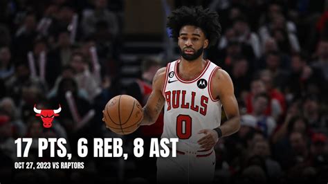 Coby White Pts Reb Ast Bulls Highlights Vs Raptors All