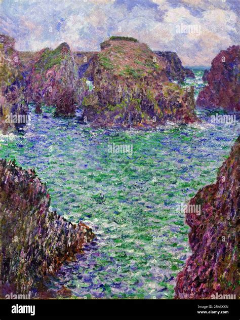 Claude Monet Port Goulphar Belle Île Landscape Painting In Oil On