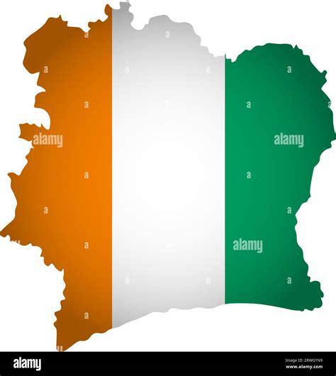 Illustration With National Flag With Simplified Shape Of Ivory Coast