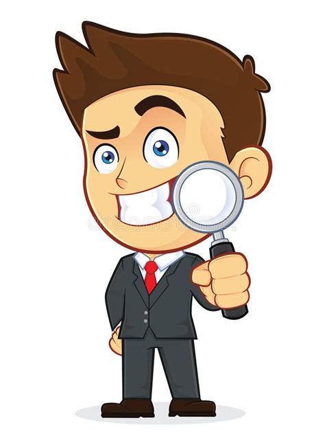 Man With Magnifying Glass Cartoon