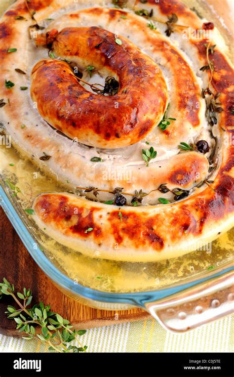 Roast Homemade Sausage With Spices Stock Photo Alamy