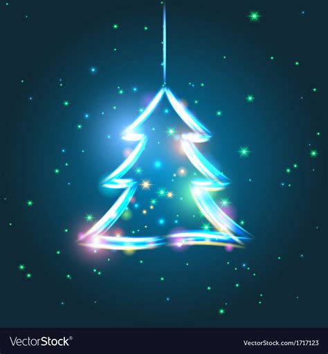 Glowing christmas tree Royalty Free Vector Image