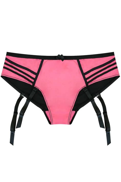 Pink Strap Detail Suspender Brief Plus Size 16 To 36