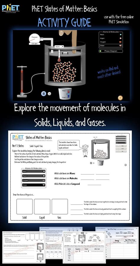 Phet States Of Matter Activity Guide Distance Learning Matter