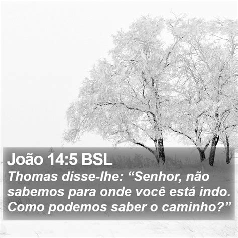 João 14 5 BSL Thomas disse lhe Senhor não sabemos para