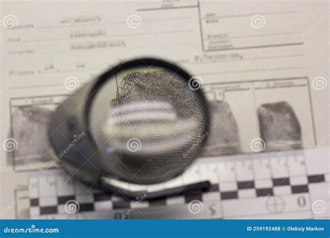 Forensic Fingerprint Analysis Criminalist Collects Latent Fingerprints