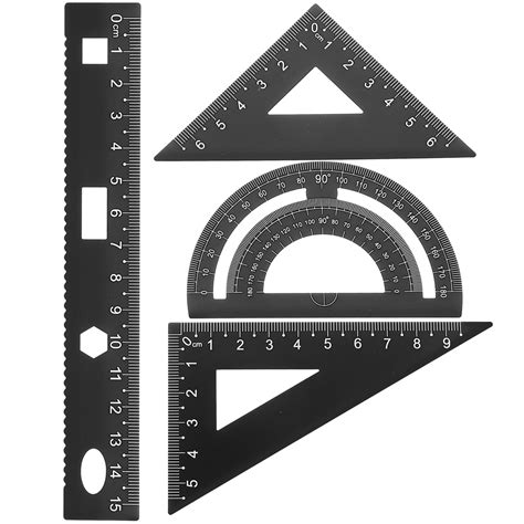 Nuolux Straight Ruler Tool Metal Triangle Ruler Stainless Steel Ruler