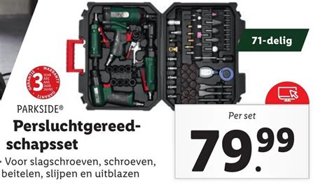 Parkside Perslucht Gereedschap Set Aanbieding Bij Lidl