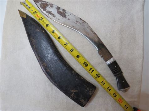 Vintage Gurkha Kukri Knife Nepal India Fighting Knife And Scabbard