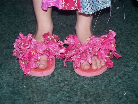 Fluffy Kid Flip Flops How To Embellish A Pair Of Floral Shoes How