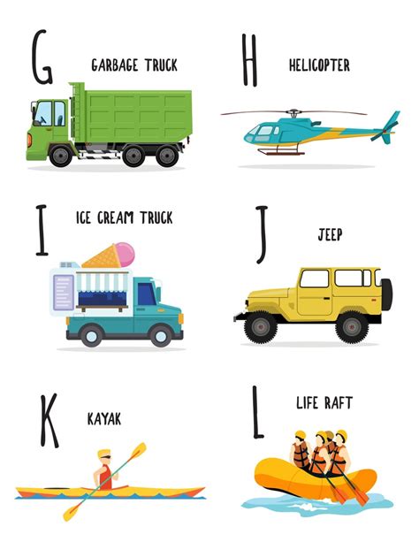 VEHICLE ALPHABET Cards INSTANT Download Unique Toddler - Etsy