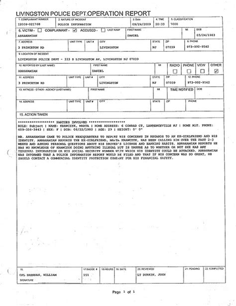 Identity Theft Police Report Free Printable Documents