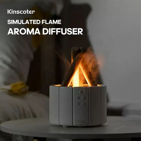 KINSCOTER Difusor De Aroma De Chama Simulada Umidificador De Ar Fogger