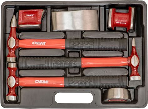 7 Piece Titan 15084 Auto Body Hammer Set With Three Fiberglass Handled