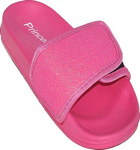 Wholesale Girl's Glitter Slide Sandals - Adjustable - DollarDays