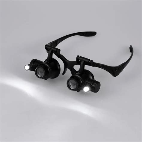 Kkmoon Magnifying Glasses 10x 15x 20x 25x Optical Lens Binocular Loupe Magnifier With Led Light