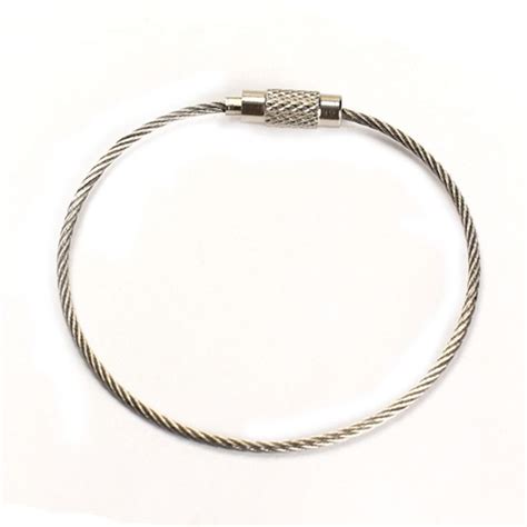 20pcs Stainless Steel Wire Key Keychain Cable Key Ring For Outdoor