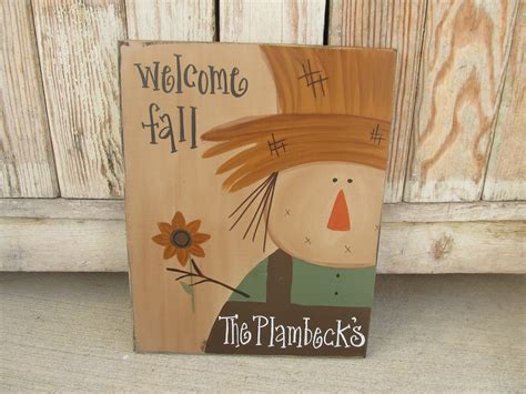 Primitive Scarecrow Autumn Fall Personalized Hand Painted - Etsy