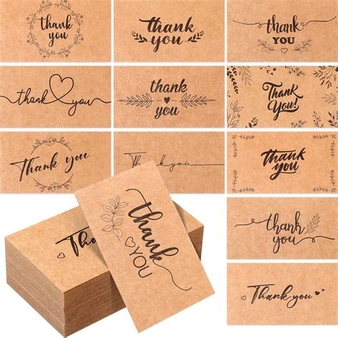 Amazon Outus 1200 Pcs Mini Thank You Cards Small Business Kraft