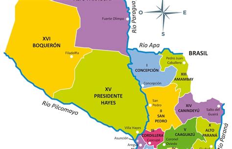 Mapa Del Paraguay Divisi N Pol Tica Escolar Abc Color