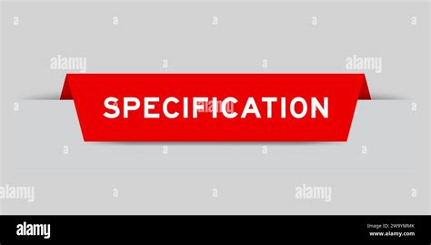 red color inserted label  word specification  gray background
