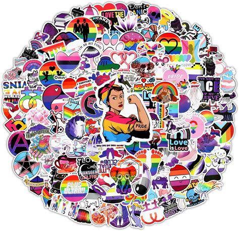 Jofony 120pcs Pride Rainbow Purple Stickers Lgbtq Lover