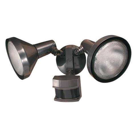 Heath Zenith 240 Degree Motion Sensor Bronze Outdoor Flood Light Hz 5318 Bz The Home Depot