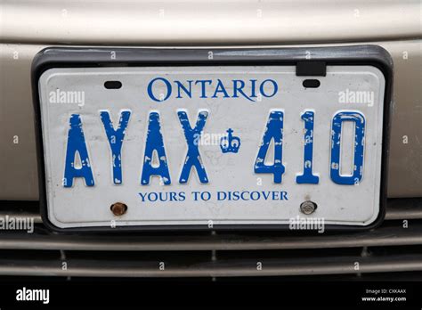 ontario yours to discover license plate canada Stock Photo - Alamy