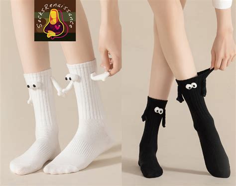 3d Eyes Magnetic Hand Holding Socks Hand In Hand Magnetic Couple Socks