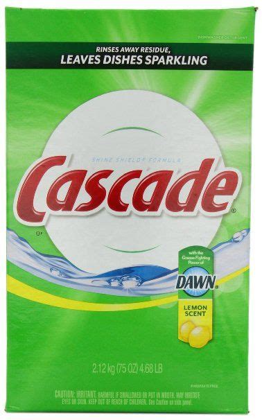 Cascade Powder Dishwasher Detergent Lemon Scent 75 Ounces