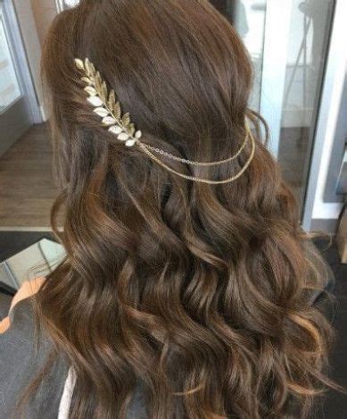 Leo Bohemian Glam Grecian Bridal Halo Gold Leaves Glamorous Boho