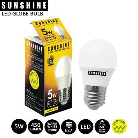 SUNSHINE 5W E27 LED Bulb | WARM WHITE - Zener DIY Online