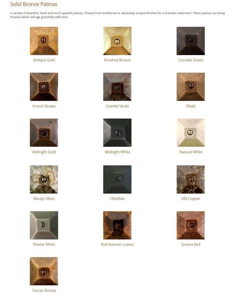 Solid Bronze Patinas A Variety Of Beautiful Hand And Torch Applied