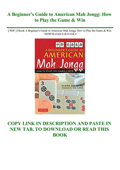 [ PDF ] Ebook A Beginner's Guide to American Mah Jongg How to Play