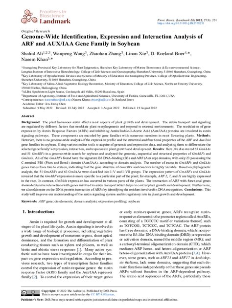 Fillable Online Genome Wide Analysis And Identification Of The Aux Iaa