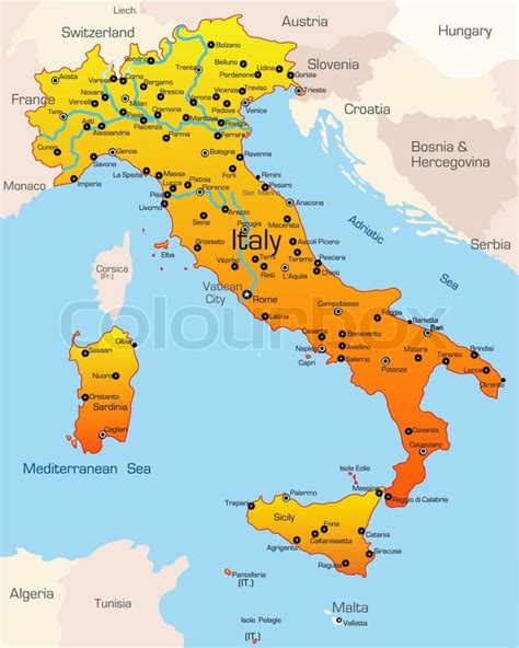 Italy Map Stock Vector Colourbox