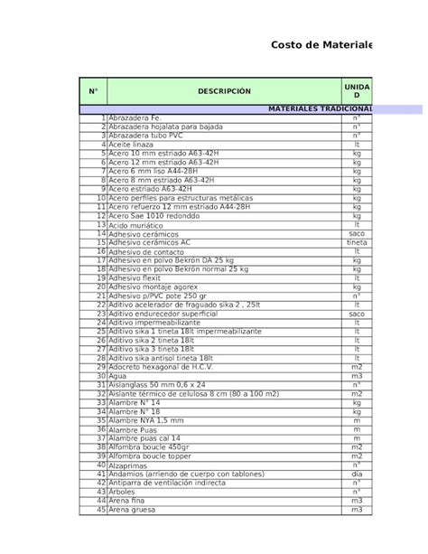 XLS Tabla Referencial De Precios Unitarios PPPF 2014 06R DOKUMEN TIPS