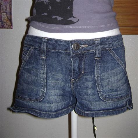 low rise denim shorts Message w any questions !... | Depop