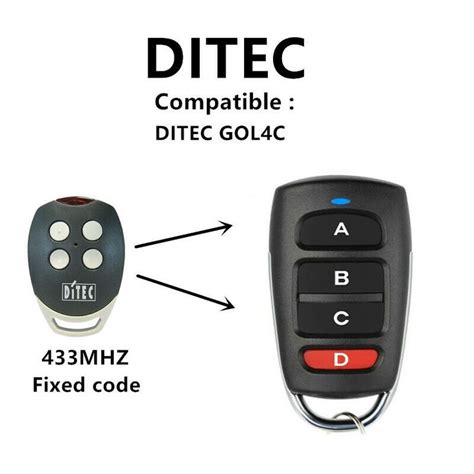 Ditec Gol C Garage Door Remote Control Clone Mhz Fixed Code