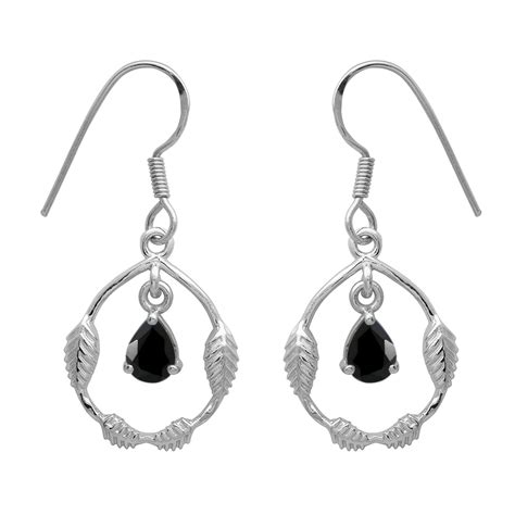 6x4mm Pear Black Spinel 925 Sterling Silver Tear Drop Dangle Earrings For Women Ebay