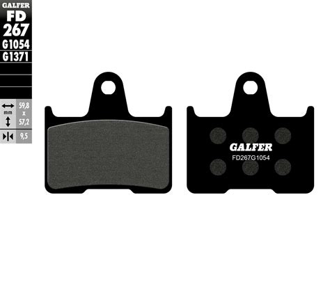 Galfer Fd267g1054 Semi Metallic Carbon 1054 Oem Replacement Brake Pads